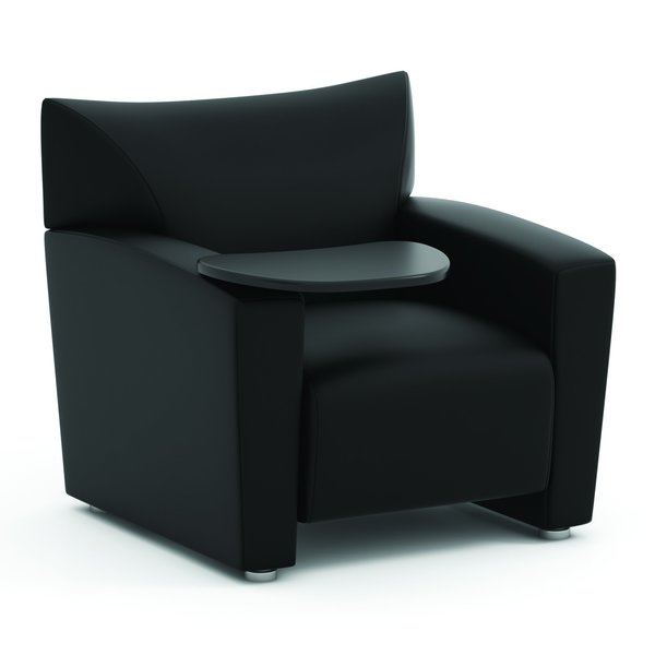 Officesource Tribeca Collection Tribeca Club Chair with Carbonized Finished Tablet Arm 9681TAABK